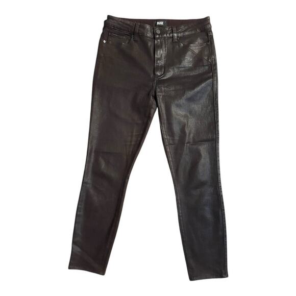 PAIGE Denim - Paige Hoxton Coated Skinny Ankle Skinny Jeans Women's Size 31 Burgundy